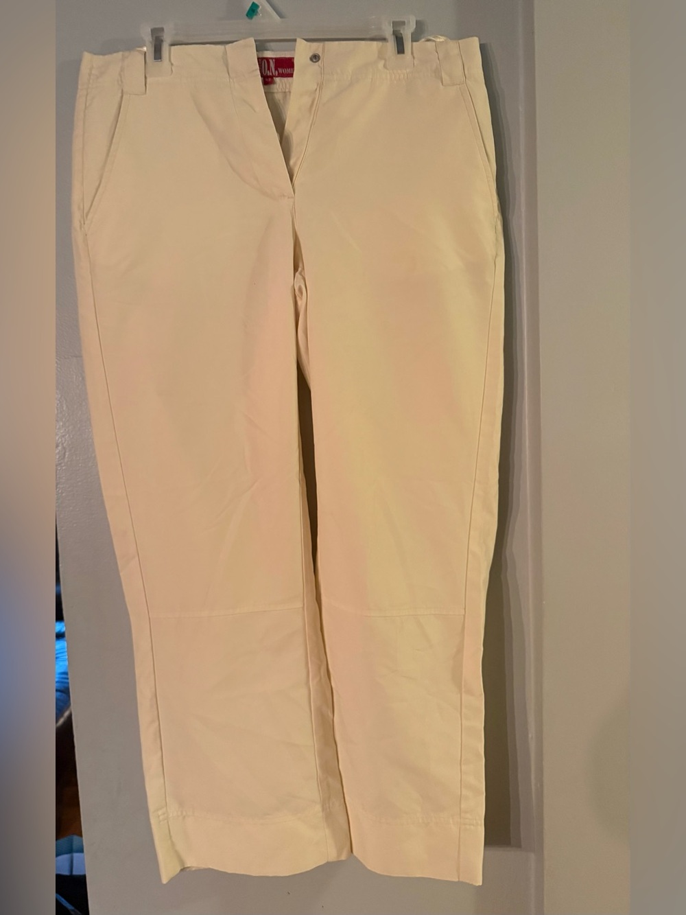 Cream Straight-Leg Pants